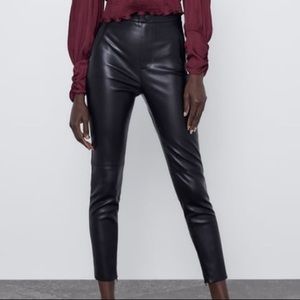 New - Zara Faux Leather Leggings